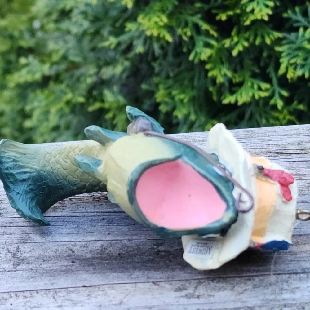 Green Fish Ornament with Hat MIDWEST OF CANNON FALLS